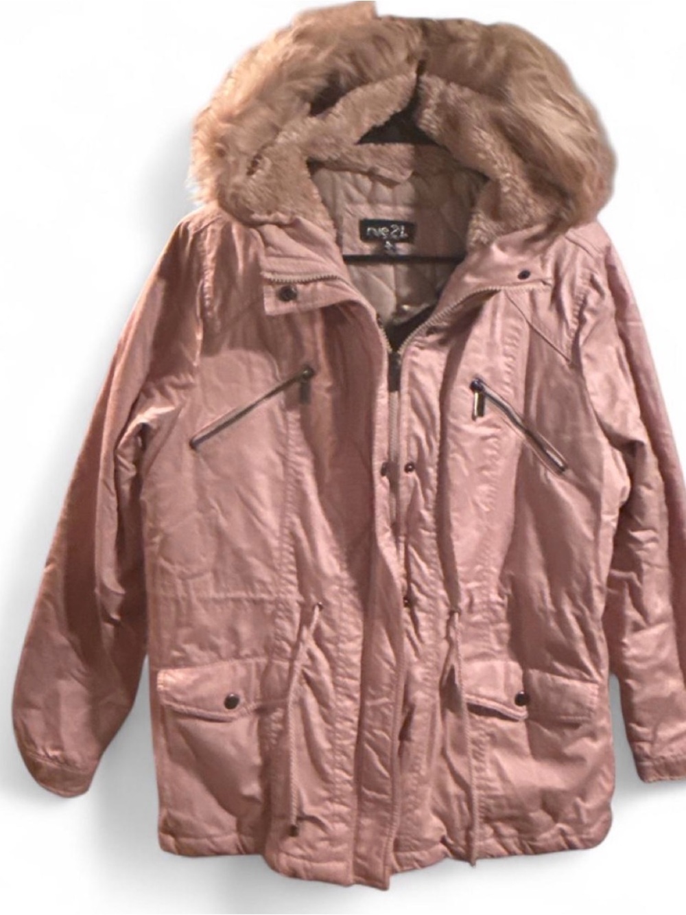 Rue21 Blush Pink Faux-Fur Hooded Parka